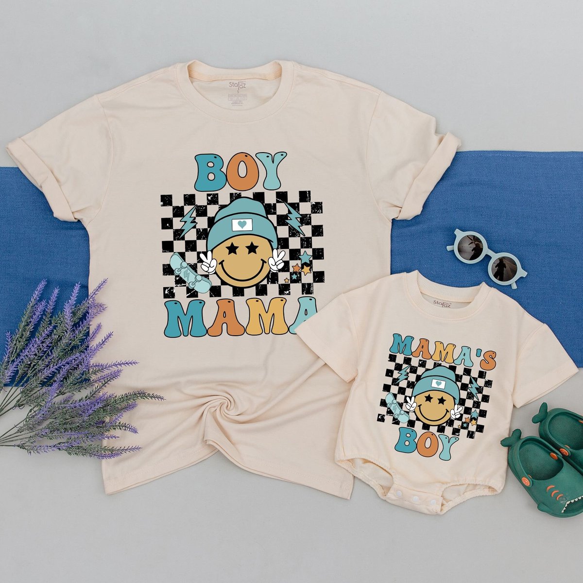 Mamas Boy and Boy Mama Matching Outfits Mommy and Me Matching Shirts Boy and Mom Outfits Baby Shower 172