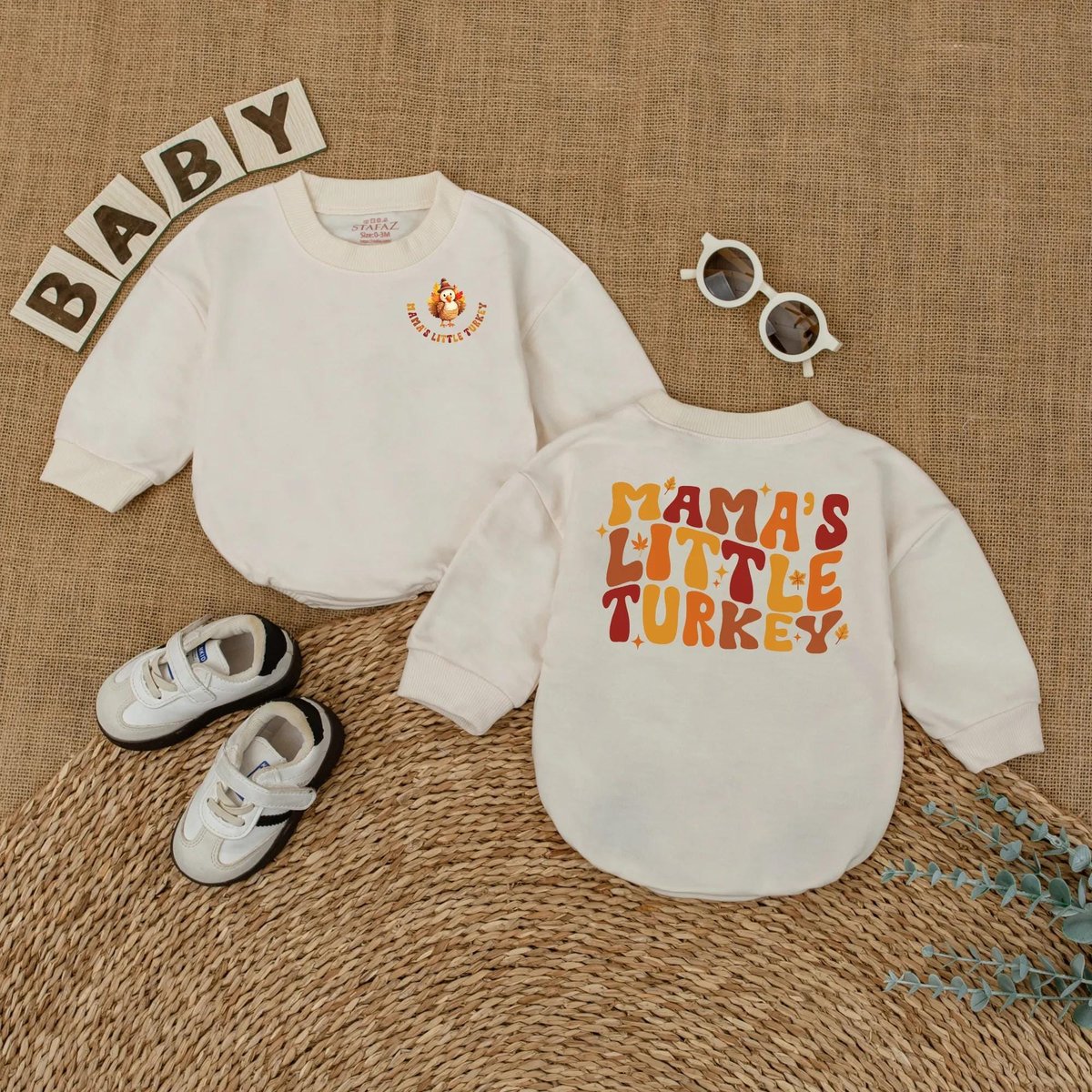 Mamas Little Turkey Baby Romper My First Thanksgiving Bodysuit Cute Thanksgiving Baby Outfit Fall Ba 432