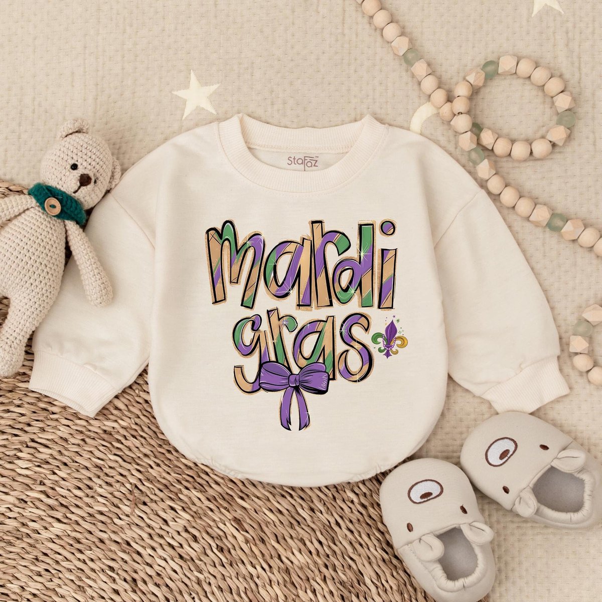 Mardi Gras Baby RomperBoy Mardi Gras Baby Outfit King Cake Baby Baby Clothes Mardi Gras Party Gift F