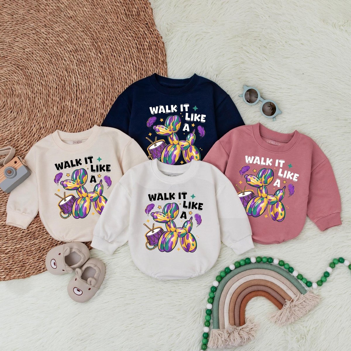 Mardi Gras Bubble Romper Baby Shower Gift King Cake Baby Bodysuit Matching Baby Outfits Funny Shirt 183