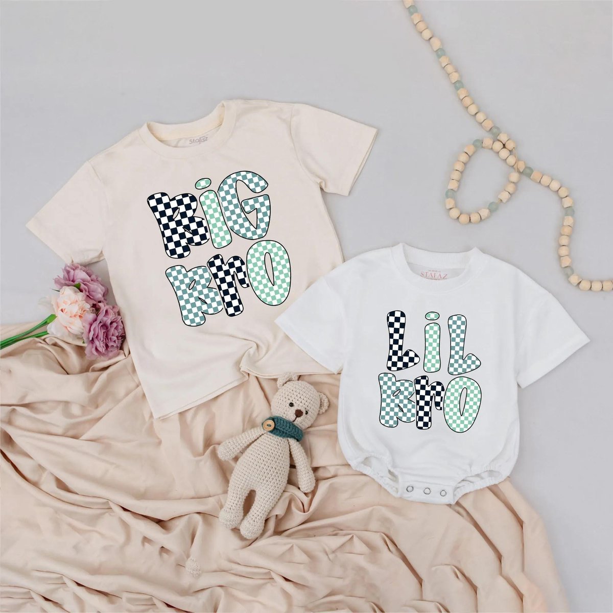 Matching Big Bro and Lil Bro Shirts Retro Sibling Brother Outfit Big Brother Little Brother Tees Mat 433