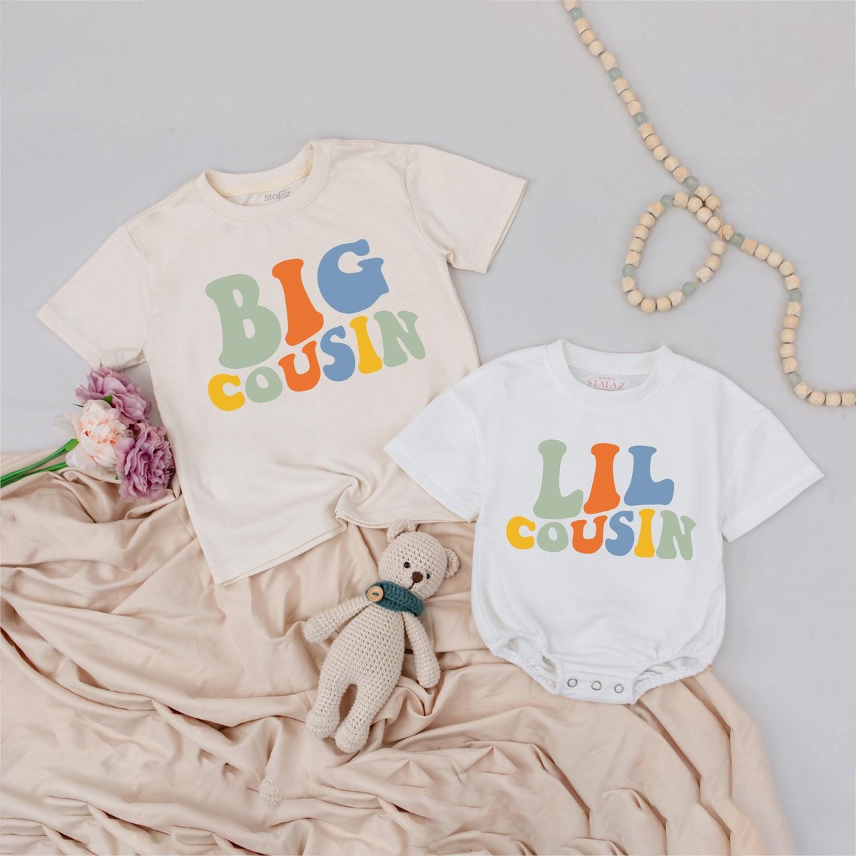 Matching Big Cousin Little Cousin Outfits Personalized Toddler Shirts Custom Sibling Tees Baby Annou 167
