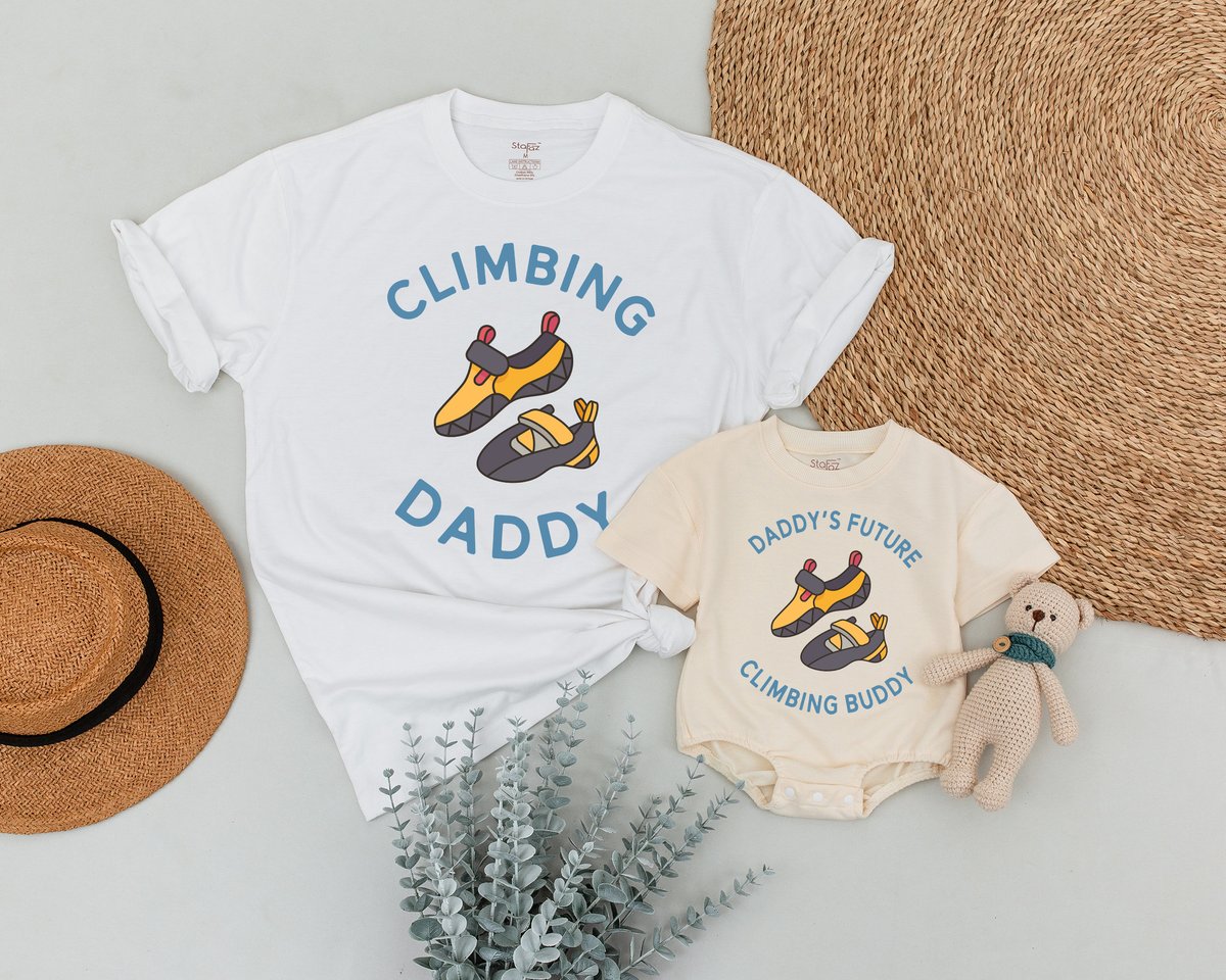Matching Climbing Shirt Dad and Baby Climbing Rock Climbing Family Matching Father's Day T Shirt Da 171