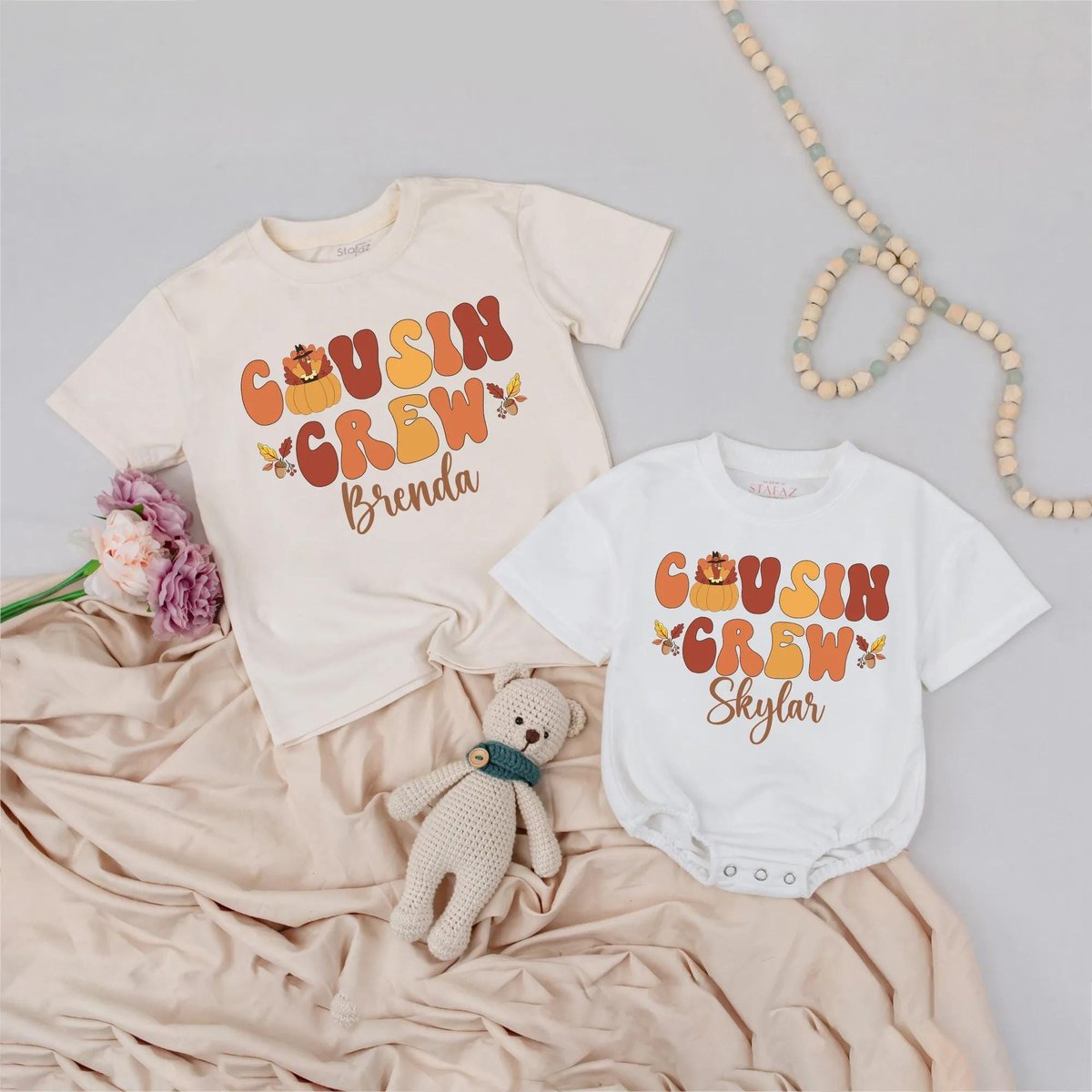 Matching Cousin Crew Thanksgiving Shirt Thanksgiving Family Outfits Custom Cousin Sibling Tees Holid 433
