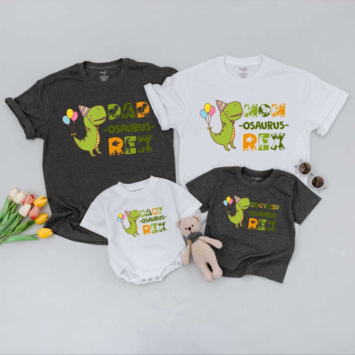 Matching Family Dinosaur Birthday Shirts Kids Dino Tee Custom Birthday Gift Dinosaur Outfit Mama Dad 175