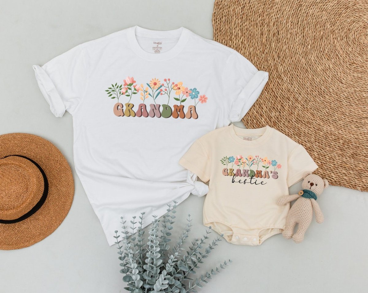 Matching Grandma and Me Shirts Grandma and Baby Family Outfit Mama Mini Shirt New Grandma Gift Mothe 168