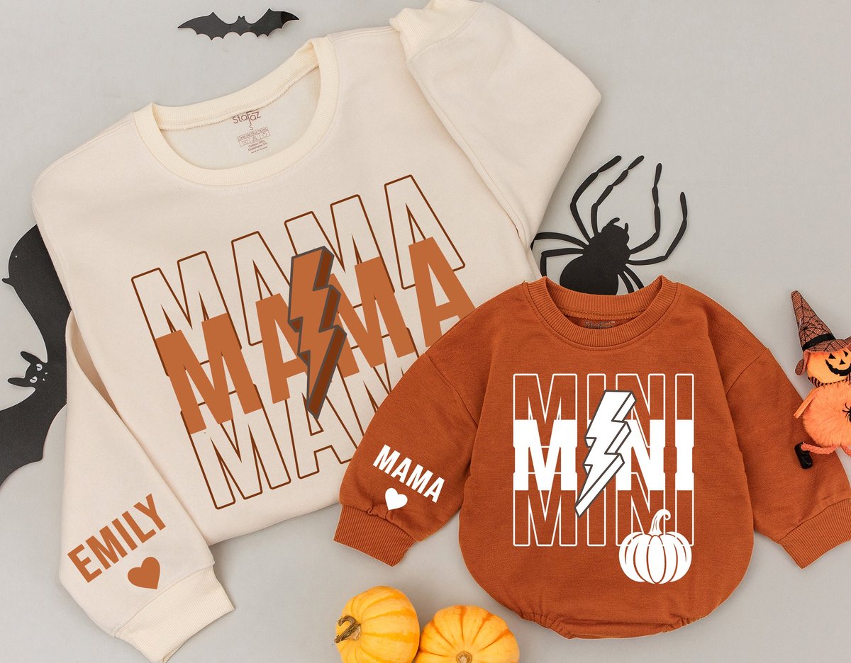 Matching Mama and Mini fall Sweatshirts Mama Sweatshirt Matching Family pumpkin Outfit Best Gifts fo 174