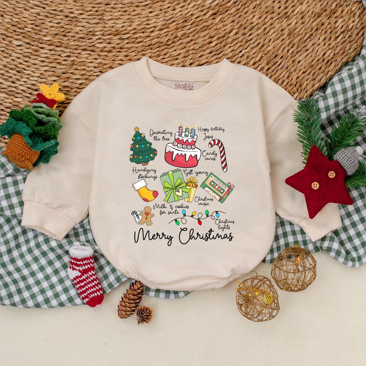 Merry Christmas Baby Romper Christmas Baby Bodysuit Winter Baby Clothes Christmas Baby Shower First 178