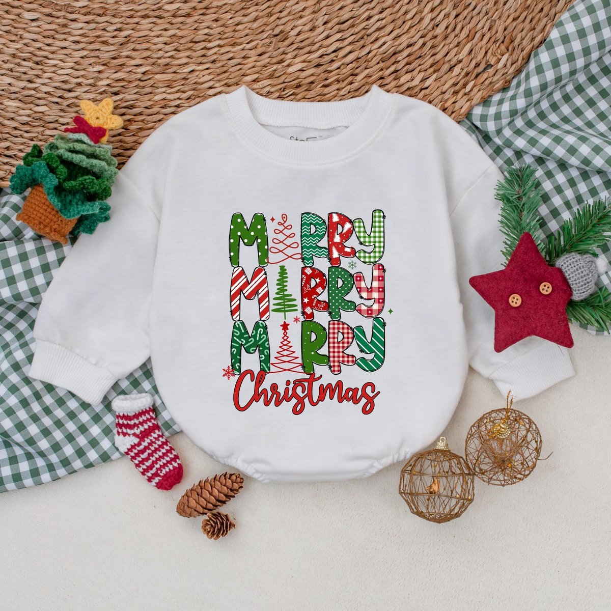 Merry Christmas Baby Romper Christmas Baby Bodysuit Baby Christmas Outfit Christmas Bubble Romper Fi 178