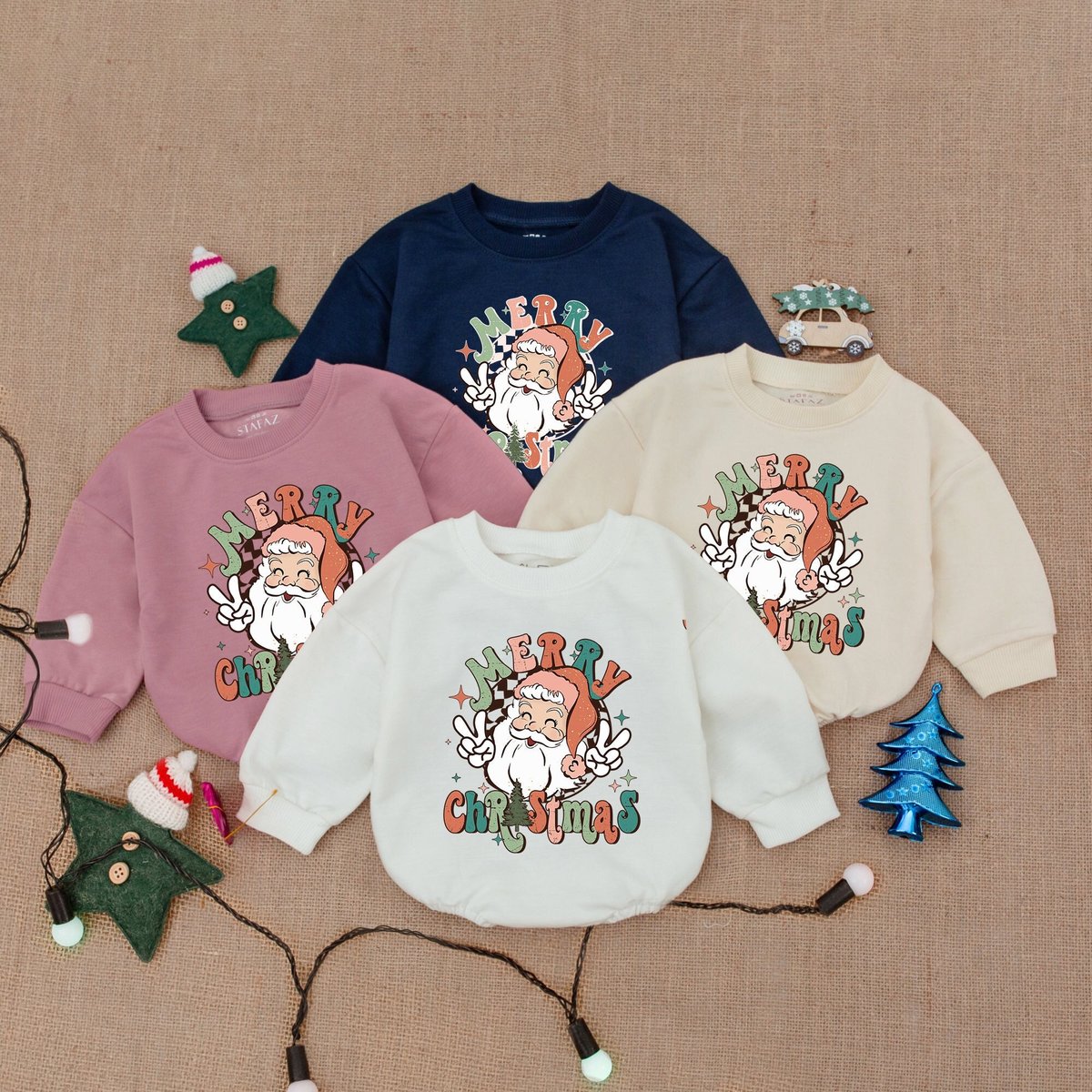 Merry Christmas Bubble Romper Baby Christmas Clothes Retro Christmas Baby Outfit Winter Baby Bodysui 177
