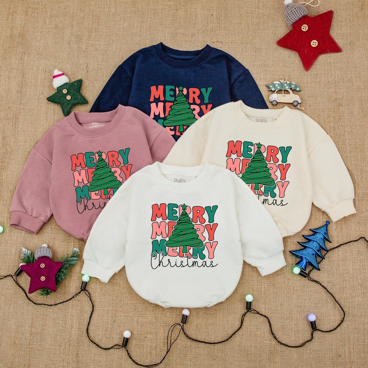 Merry Christmas Bubble Romper Christmas Sweatshirt Romper Baby Christmas Outfit Christmas Tree Toddl 180