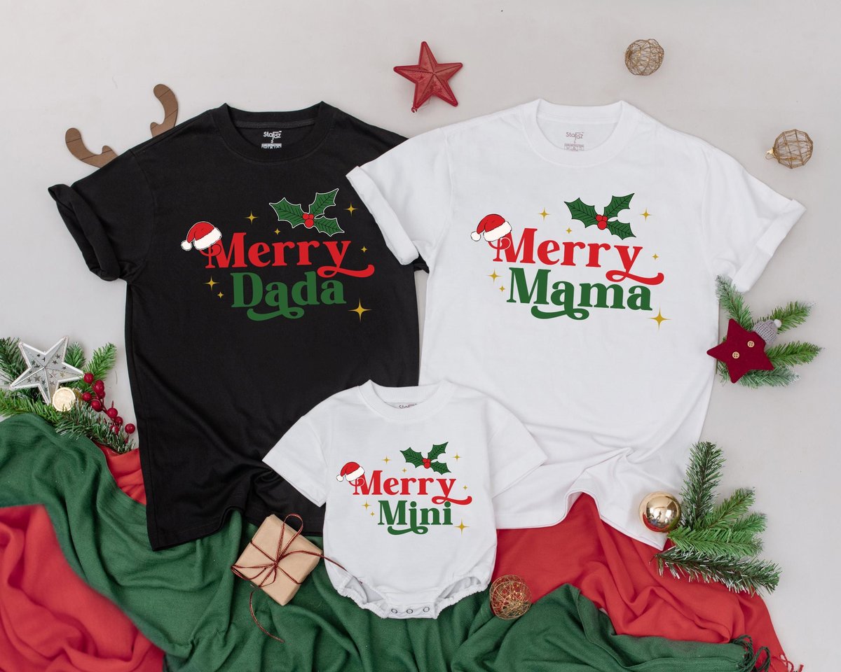 Merry Christmas Family Shirts First Christmas As Dad Mom Shirt Matching Christmas Family Baby Announ 182