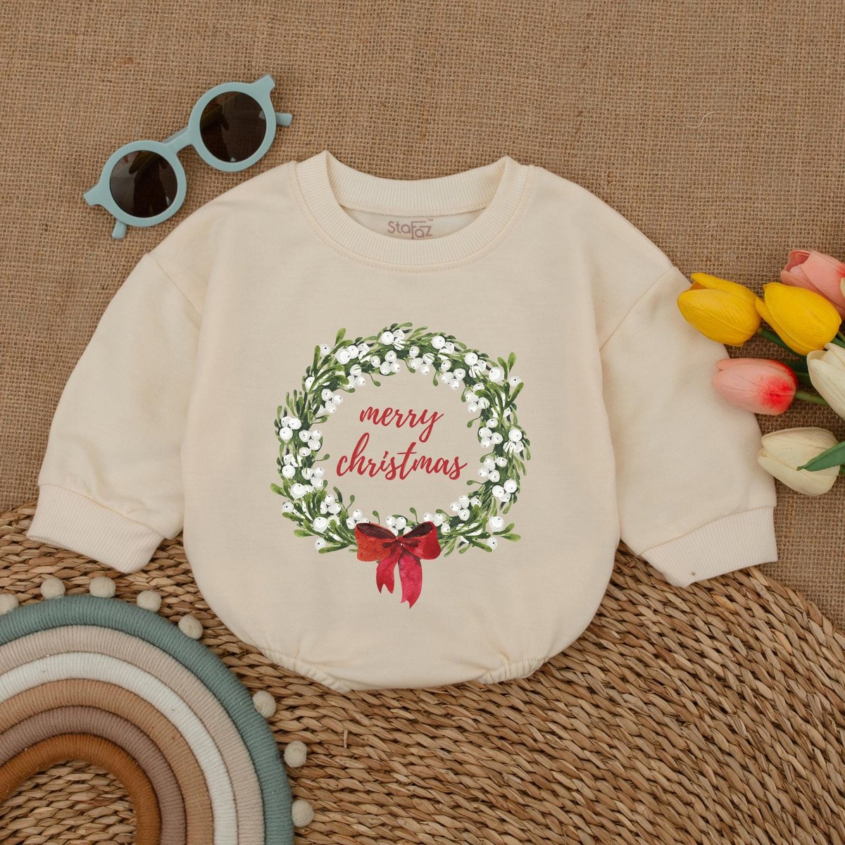 Merry Christmas Romper Christmas Baby Bodysuit Winter Baby Clothes Christmas Baby Shower First Chris 177
