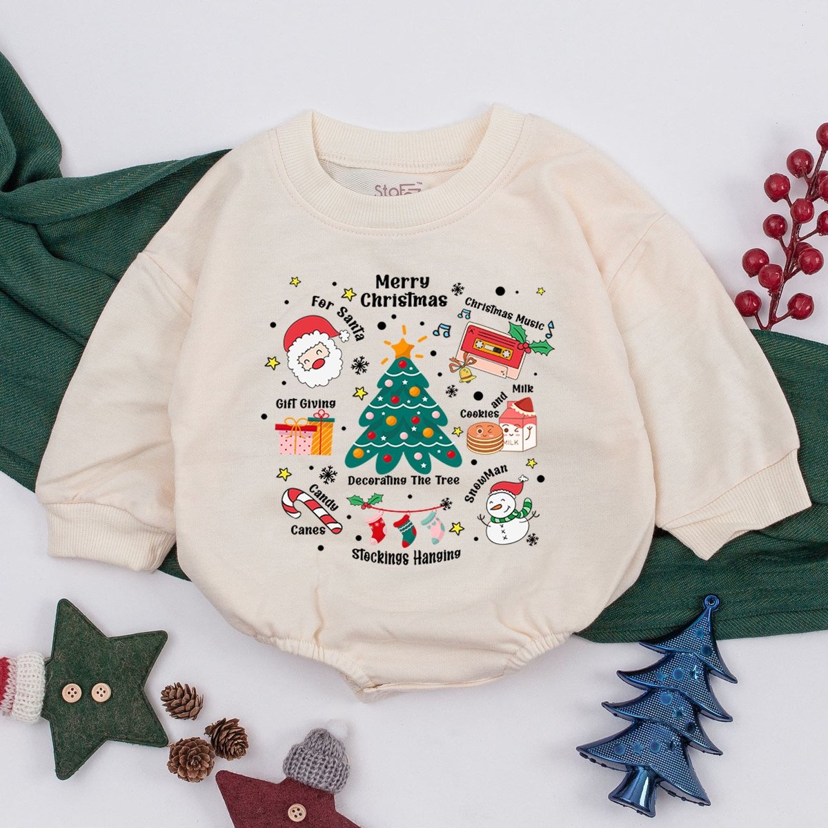 Merry Christmas Romper Kid Personalized Romper Reindeer Christmas Tree Snowman Newborn Baby Shower C 160