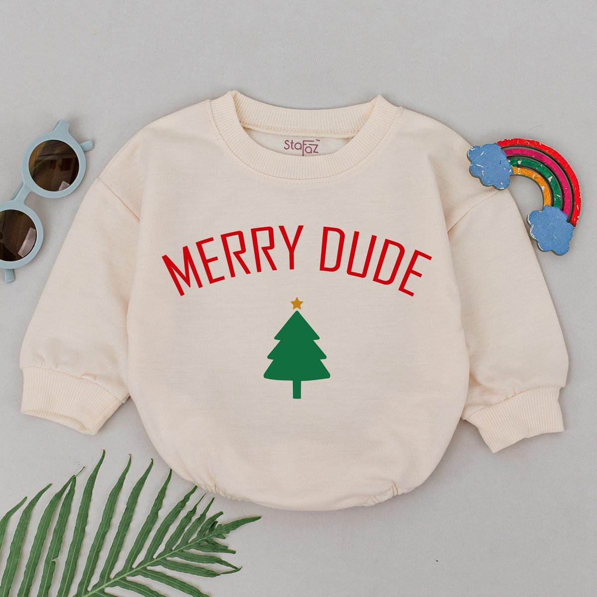 Merry Dude Christmas Romper Christmas Baby Outfit 1st Christmas Baby Romper Baby Shower Gift Newborn