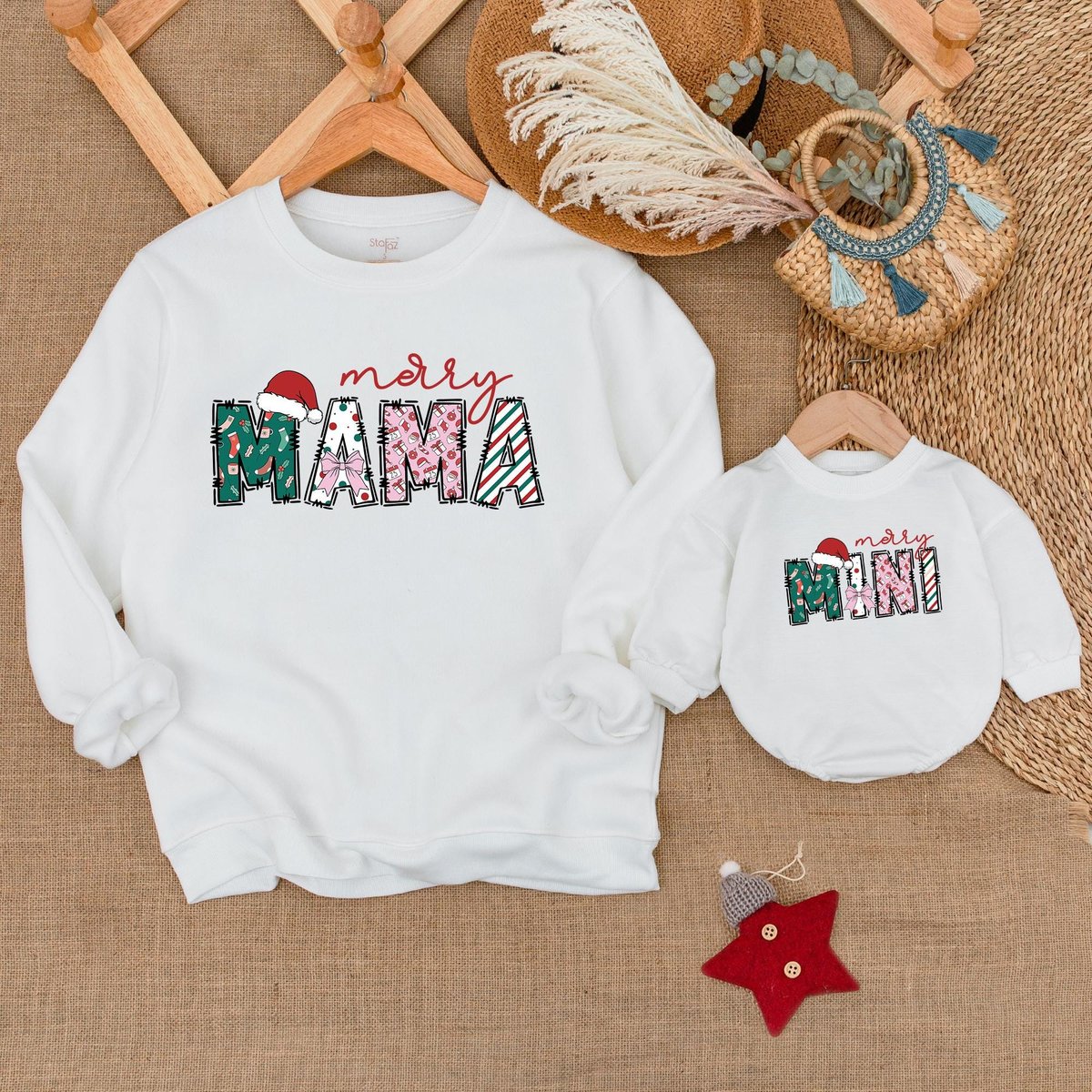 Merry Family Sweatshirts Mommy and Me Christmas Sweaters Matching Christmas Sweaters Christmas Outfi 181