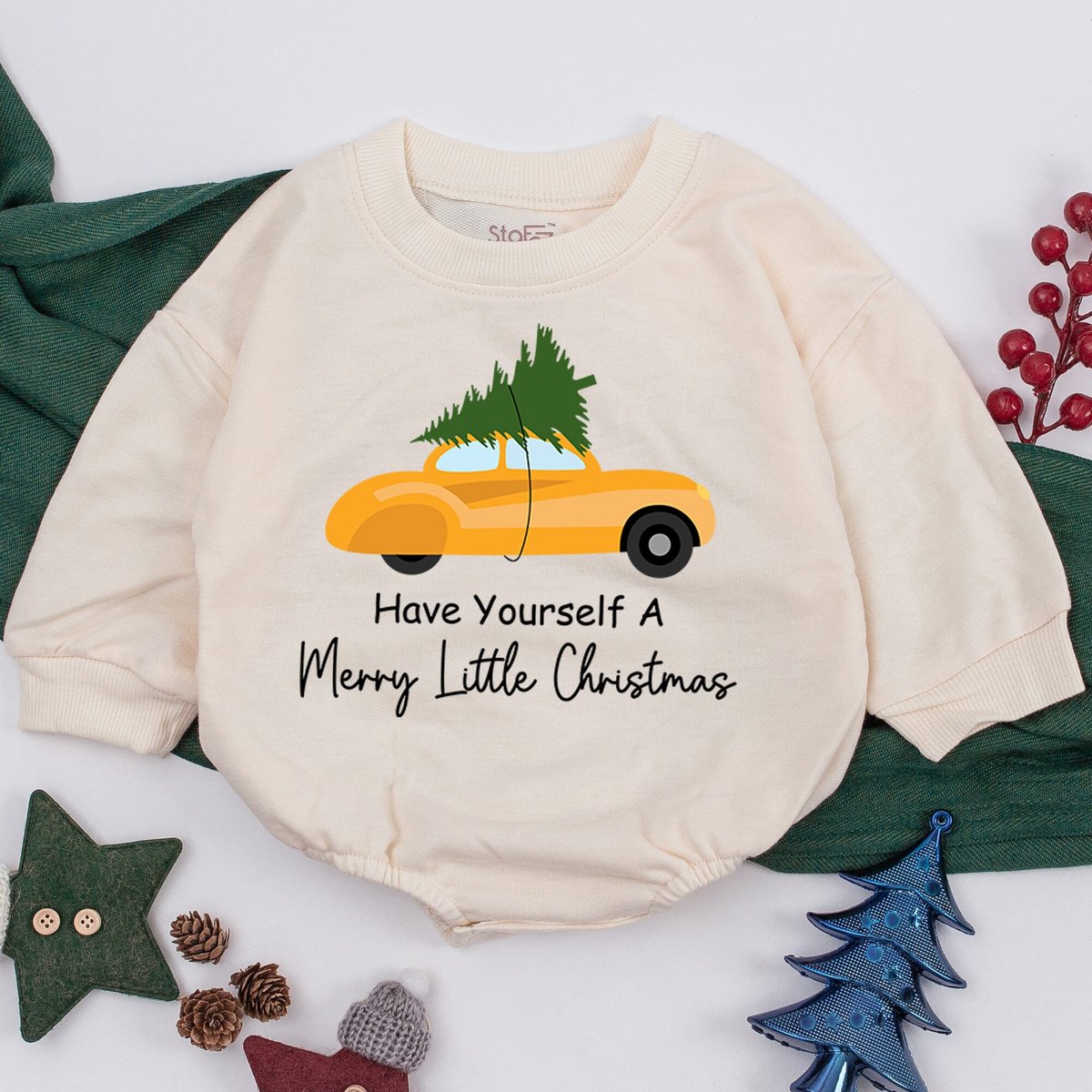 Merry Little Christmas Baby Outfit Red Car Newborn Christmas Baby Clothes Christmas Tree Outfit Chri 159