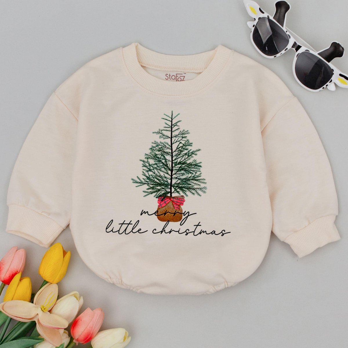 Merry Little Christmas Bubble Romper 1st Christmas Baby Holiday Outfit Baby Shower Funny Christmas B 178