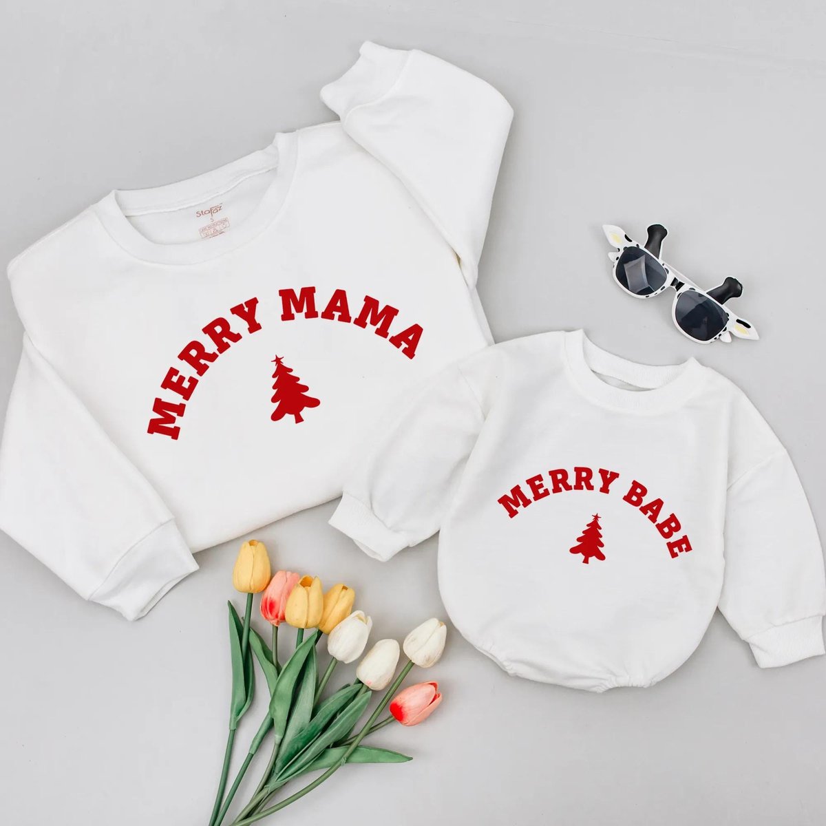 Merry Mama And Merry Babe Christmas Sweatshirt Mommy and Me Shirt Mommy and Babe Christmas Shirts Ma 435