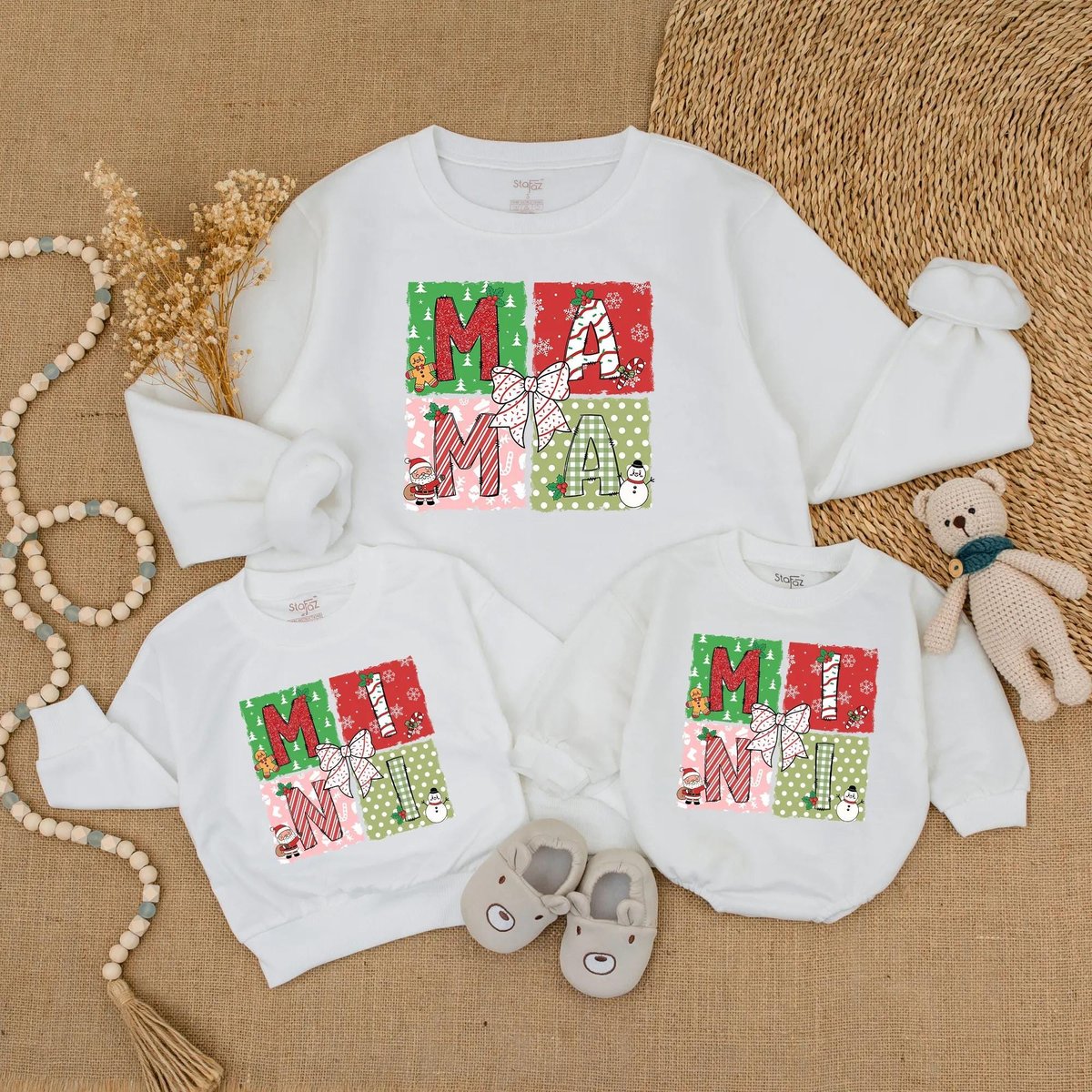 Merry Mama and Mini Sweatshirt Mommy and Me Matching Christmas Sweaters Mother Daughter Shirts Toddle
