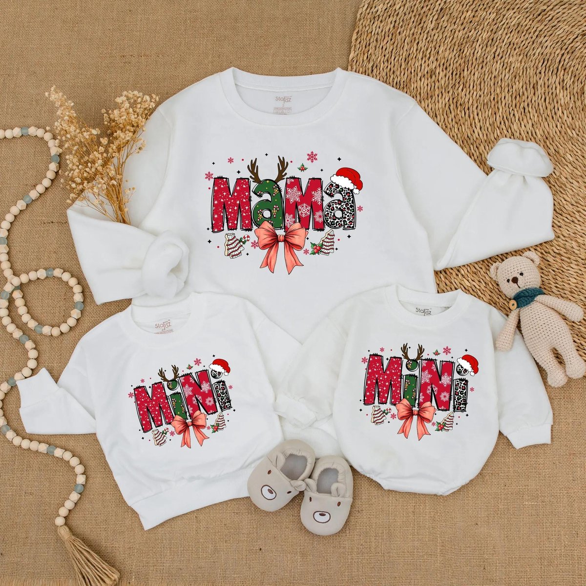 Merry Mama and Mini Sweatshirt Mommy and Me Matching Christmas Sweaters Mother Daughter Shirts Toddl 436