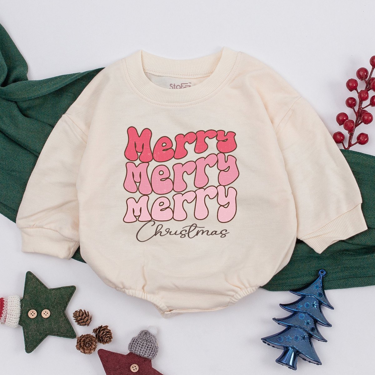 Merry Merry Christmas Baby Romper Pink Christmas Baby Outfit First Christmas Baby Clothes Baby Showe 158