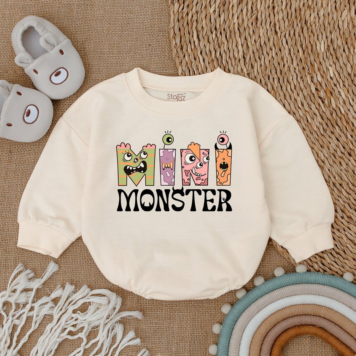 Mini Monster Romper  Groovy Halloween Baby Clothes Halloween Baby Clothes Halloween Baby Clothes F