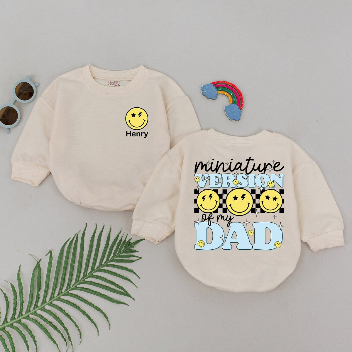 Miniature Version Of My Dad Romper Father's Day Outfit Newborn for Girls New Baby Gift Hi Daddy Bub