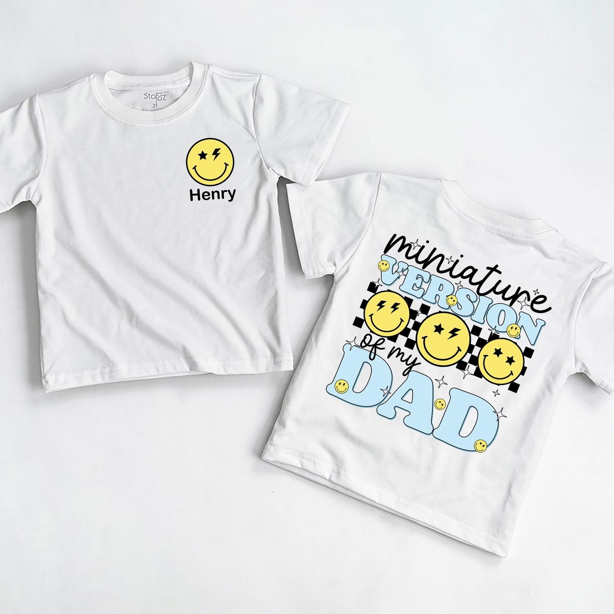 Miniature Version Of My Dad T-Shirt First Father's Day Outfit Newborn for Girls New Baby Gift Hi Da