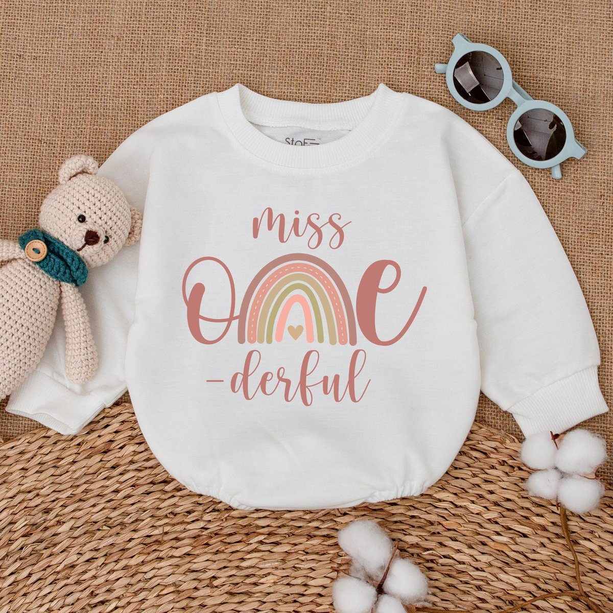 Miss Onederful First Birthday Romper Onederful Rainbow Bodysuit Boho Rainbow 1st Birthday Outfit Bab 168