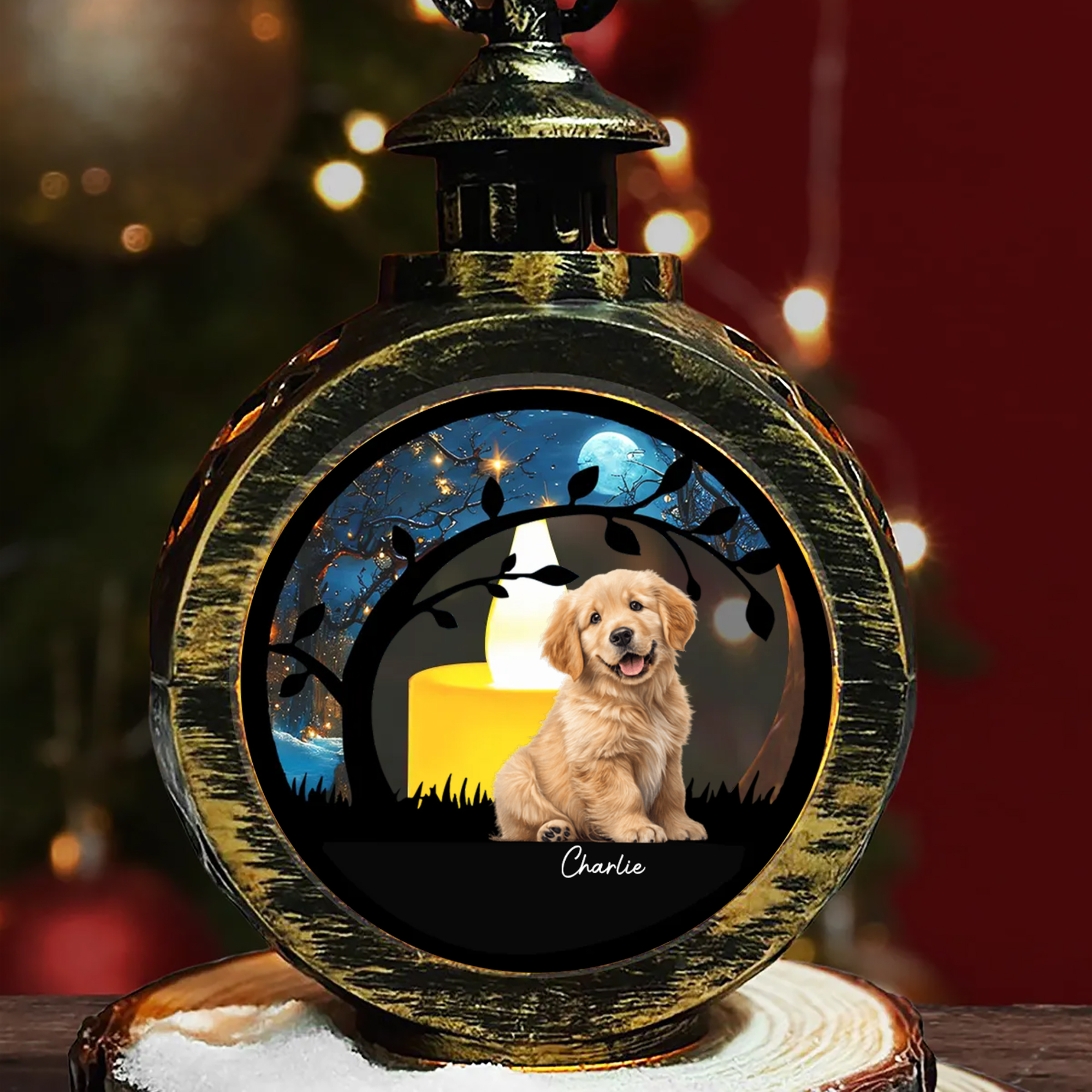 Personalized Dog Memorial Lantern w Photo  LightUp Ornament  Sympathy Gift for Loss of Pet for Dog Lovers 2025-LTO-EB7DB