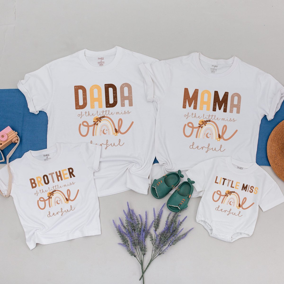 Modern Rainbow First Birthday Family Shirts Little Miss ONEderful Shirt Rainbow Birthday Girls Birth 169