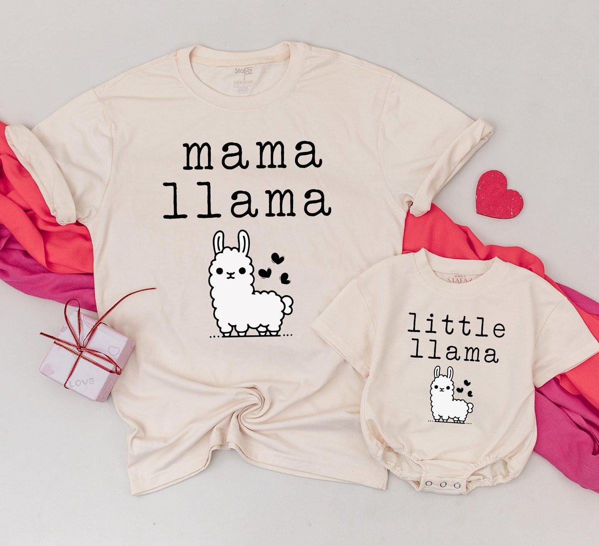 Mommy and Me llama Shirt Little Llama baby Romper Matching Family Outfits Dada mama mini clothing Ba 432