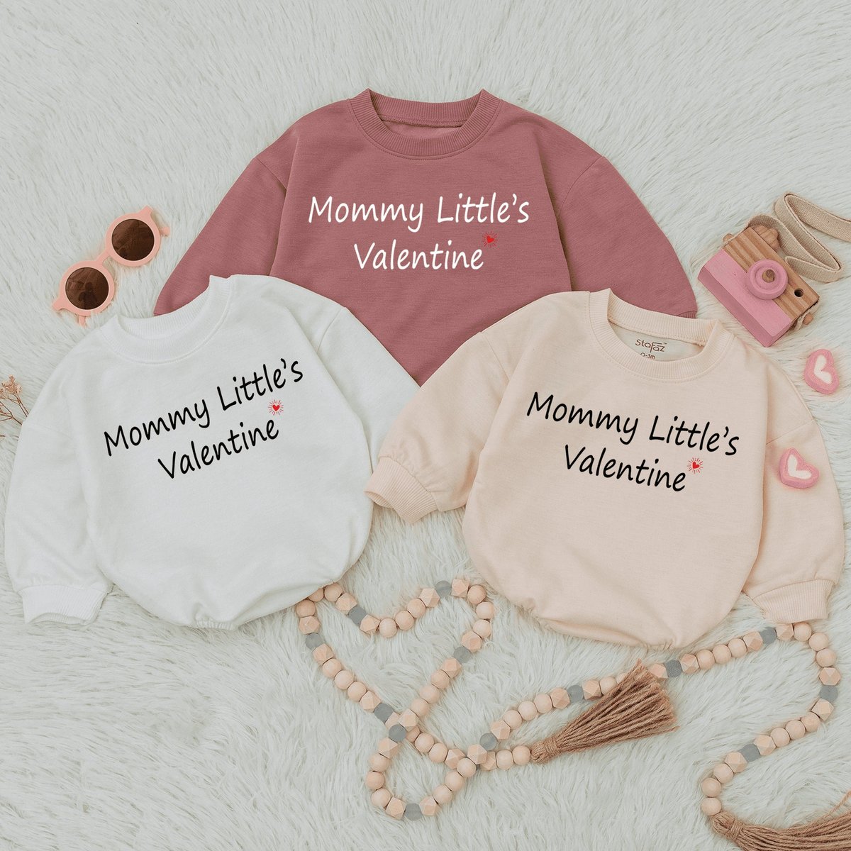 Mommy Little's Valentine Baby Romper First valentine Valentine Kids Baby gift Bubble Romper Romper 165