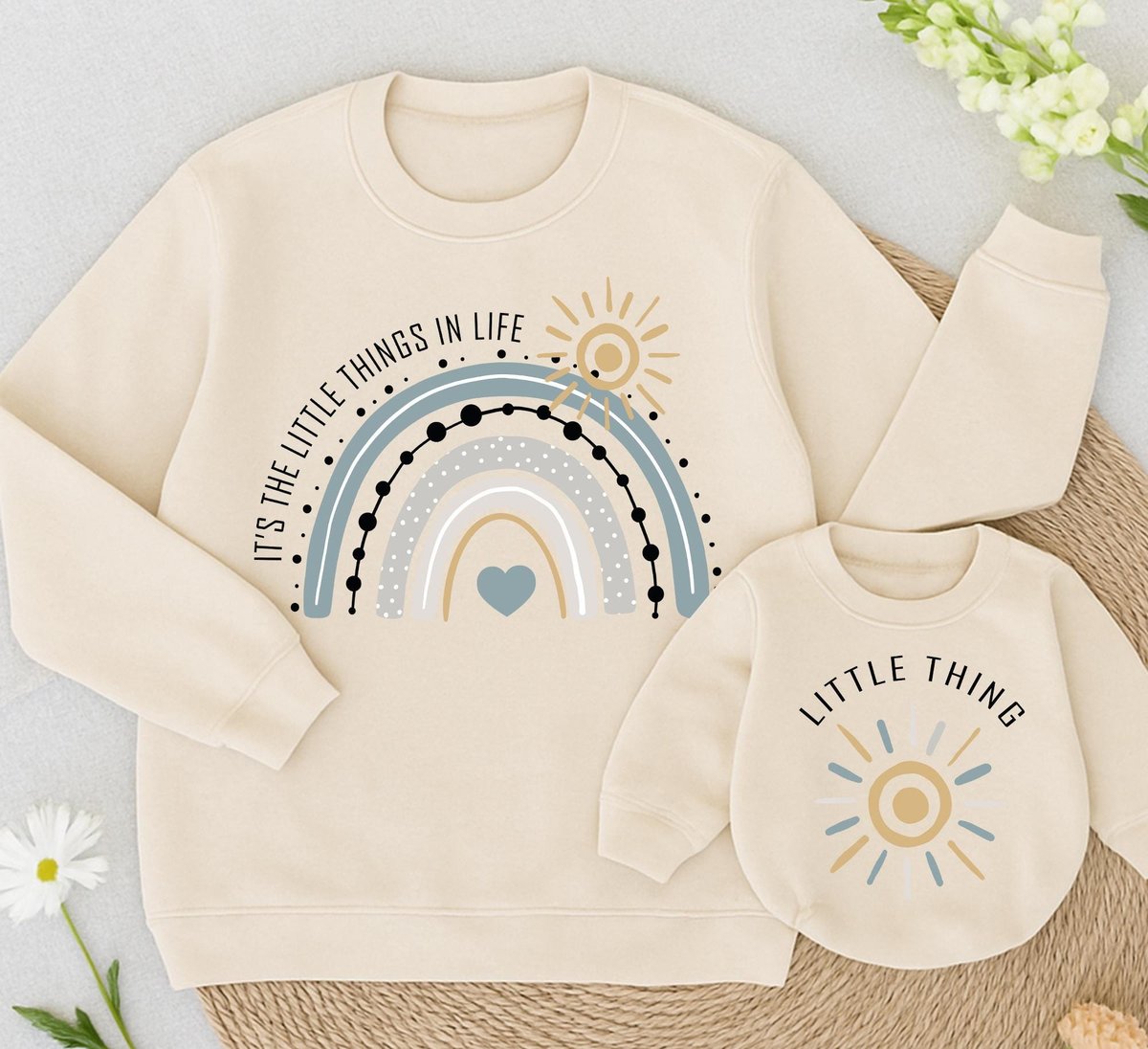 Mommy Me Matching Sweatshirt Little Things Cute Mom and baby Matching Sweatshirt Matching Family Chr 434