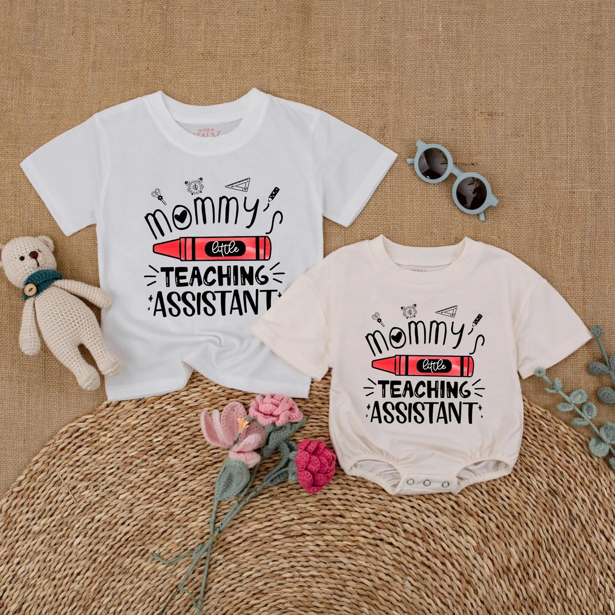 Mommy's Little Teaching Assistant Baby Romper Back To School Baby Clothes Preschool Toddler Shirt C 432