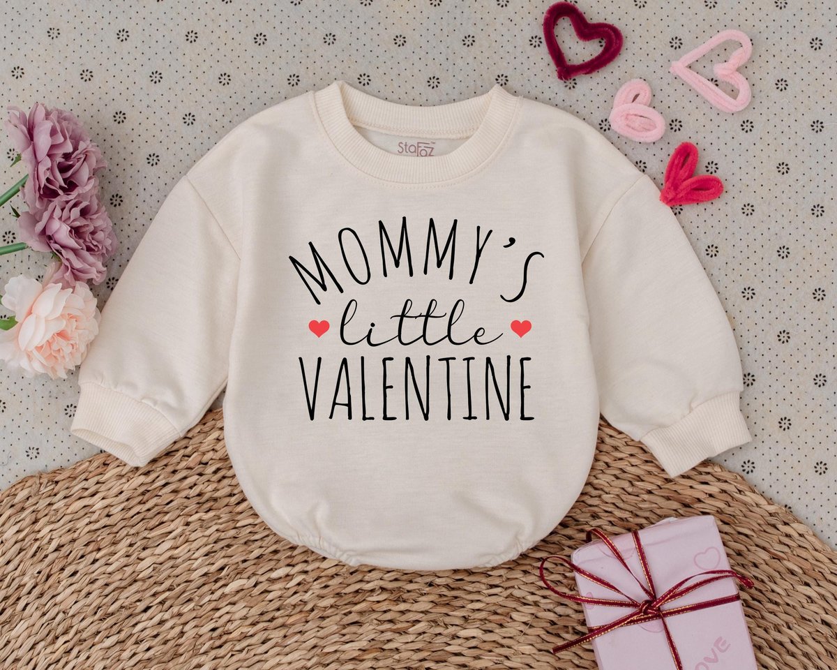Mommy's Little Valentine Kids Valentines Day Baby Romper 1st Valentines Day Outfits Baby Bodysuit S