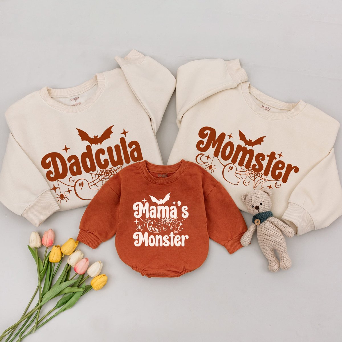 Momster and Dadcula Matching Family Halloween Sweatshirt Matching Family Outfits Mommy and Me Monste 174