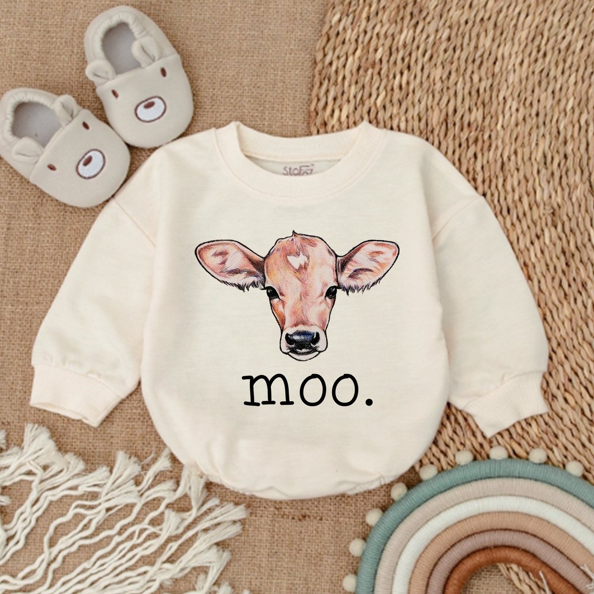 Moo Cow Baby RomperBaby Bodysuit Cute Baby ClothesBaby Romper Baby OutfitBaby Clothes Newborn Baby S