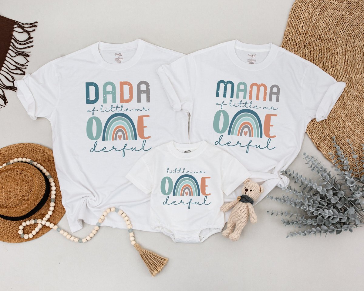 Mr ONEderful First Birthday Family Matching T shirts Onederful 1st Birthday Little Mr Onederful Outf 164