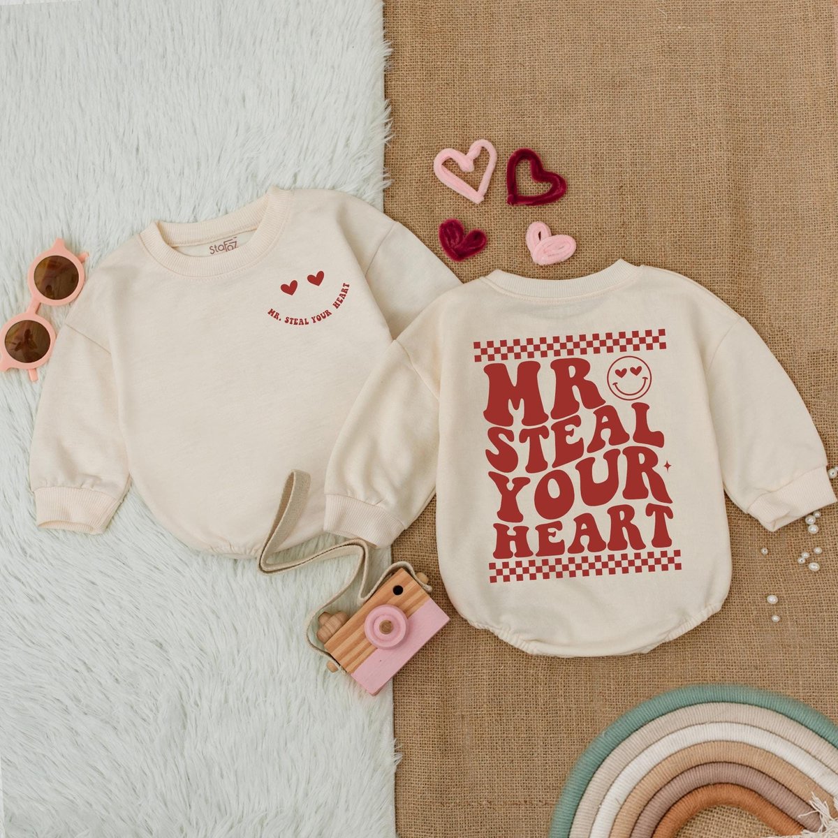 Mr Steal Your Heart Romper Baby Boy Valentine Bodysuit Valentine Shirts For Boys My 1st Valentines D 183