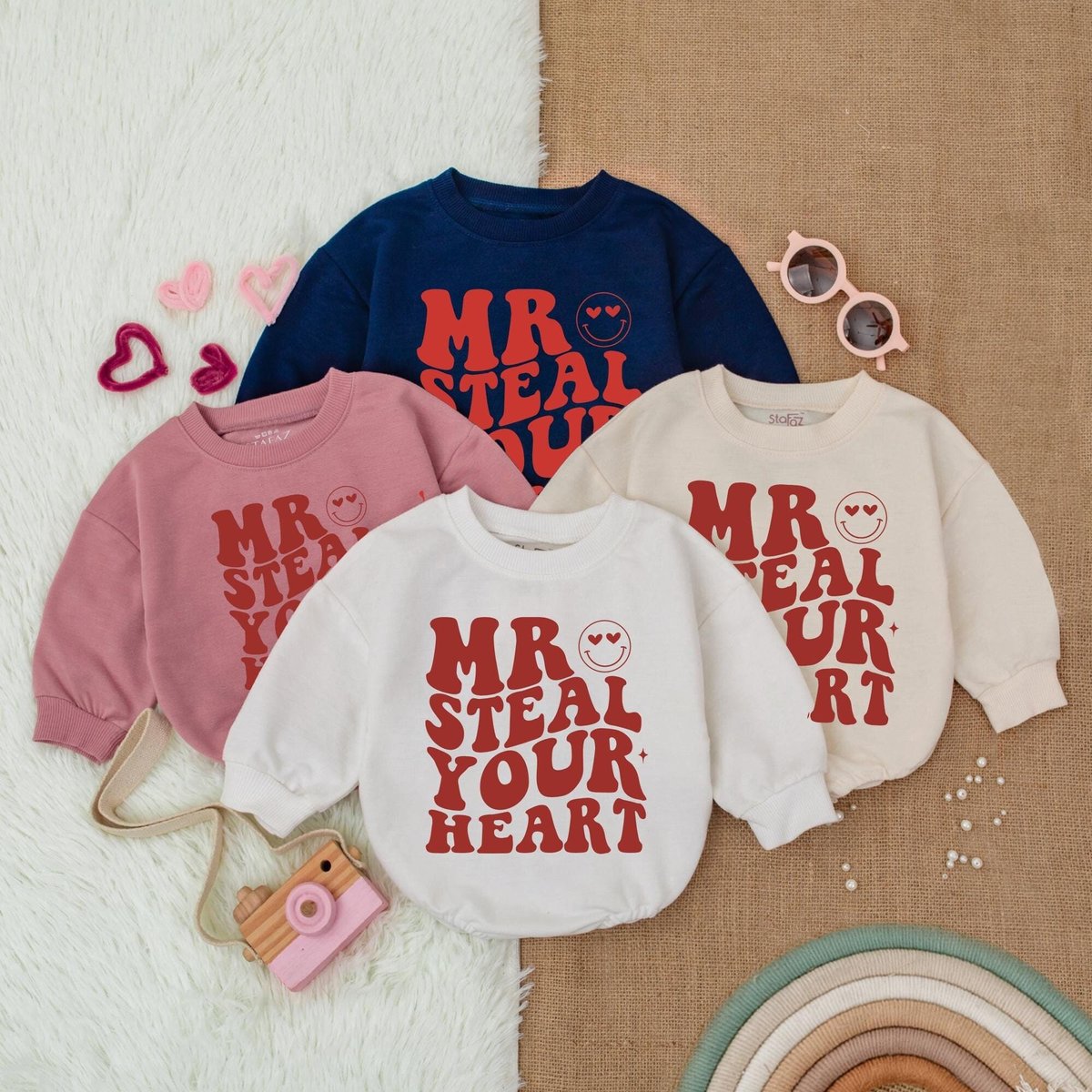 Mr Steal Your Heart Romper Baby Boy Valentine Bodysuit Valentine Shirts For Boys My 1st Valentines D 185