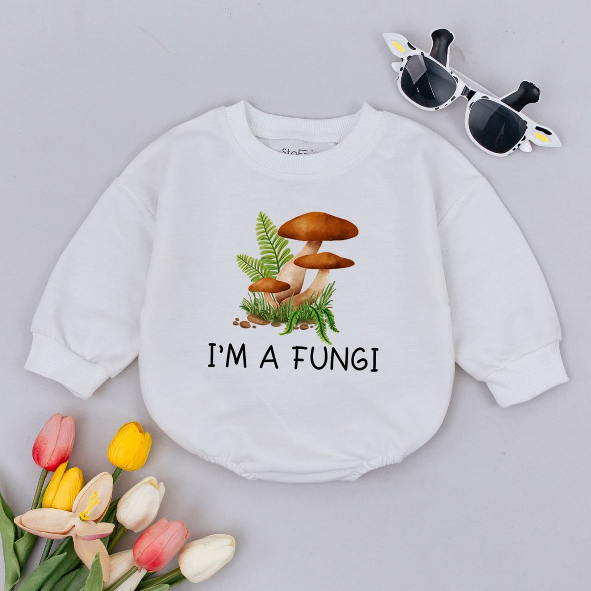 Mushroom Baby Clothes I'm a Fungi Baby Romper Hippie Baby Bodysuit Cute Baby Clothes Hipster Baby C 172