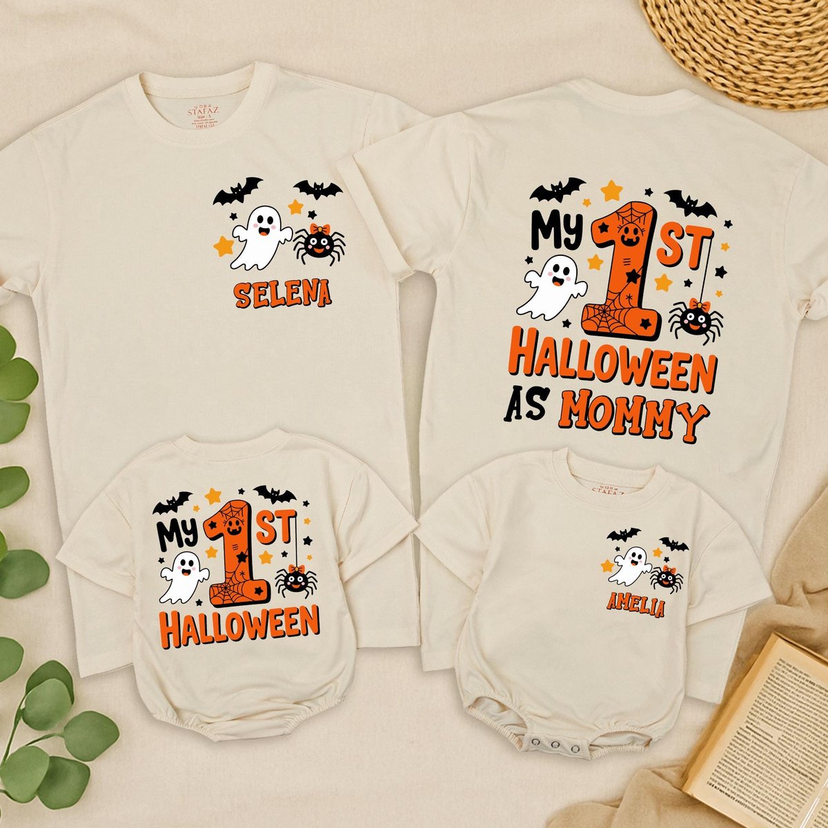 My 1st Halloween As Mom Dad Baby romper Custom Halloween Family Matching T Shirts My First Halloween 435