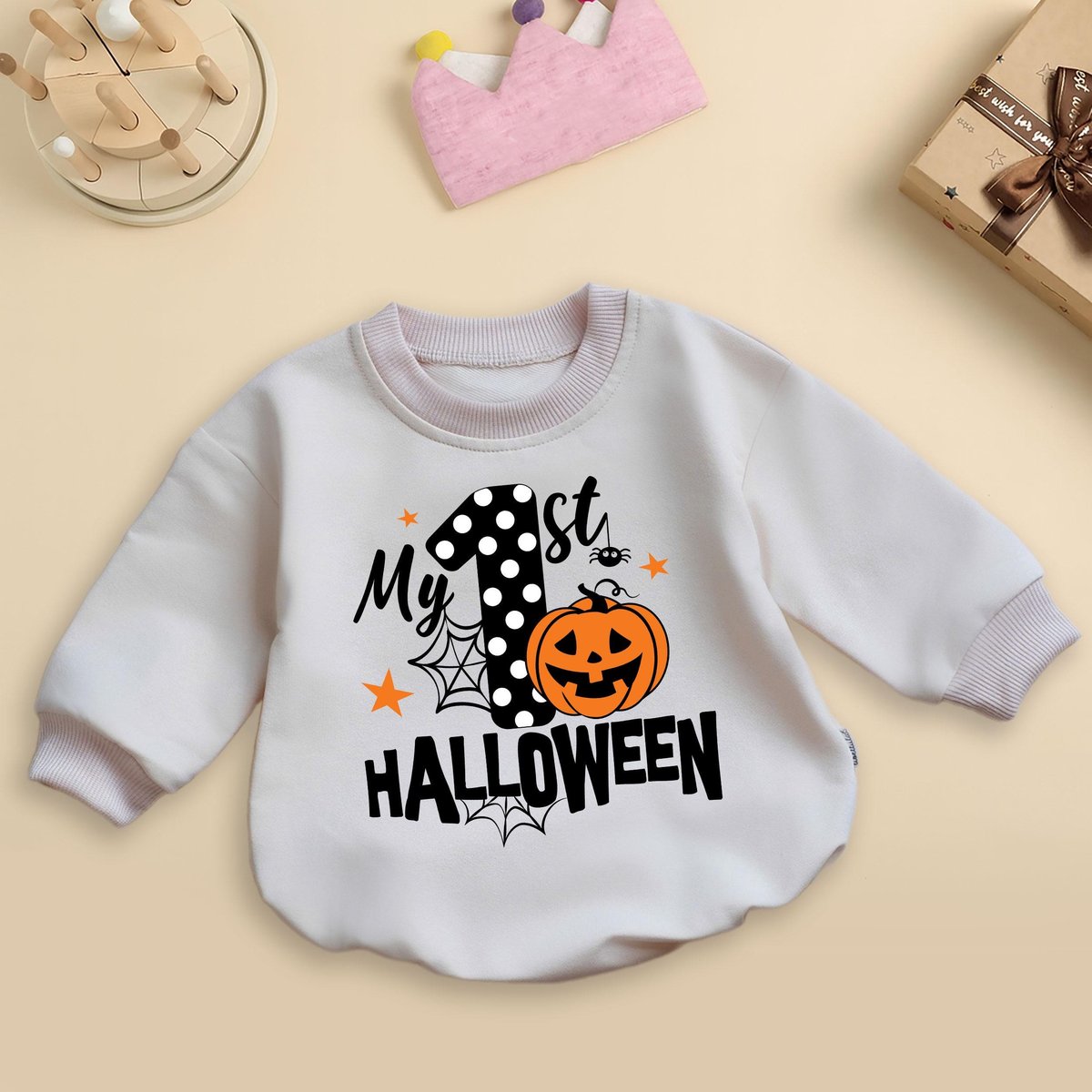 My 1st Halloween Baby Bodysuit Baby Halloween Outfit Pumpkin Witches Hat My First Halloween For Girl 435