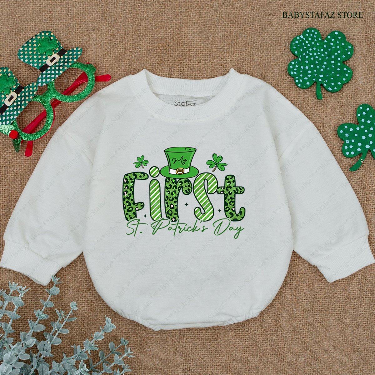 My 1st St. Patricks Day Baby Romper Patricks Baby Bodysuit Newborn Saint Patrick's Day Clover St Pa 165