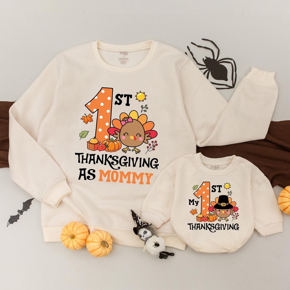 My 1st Thanksgiving Matching Outfits Baby's 1st Thanksgiving Family Matching Sweaters Thanksgiving 176