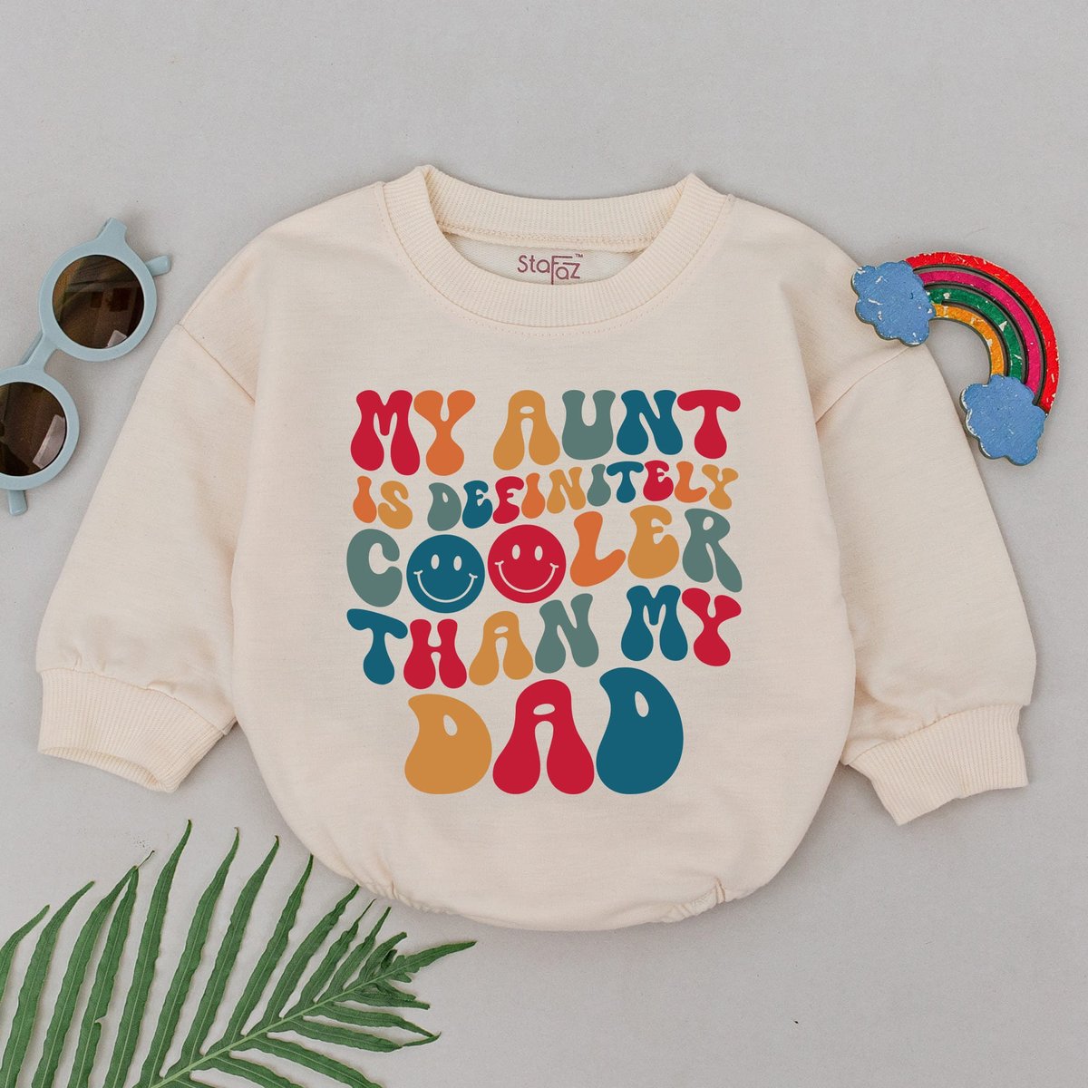 My Aunt is Definitely Cooler Than my Dad Romper Father's Day Gift Aunt Gift Newborn for Girls Boys