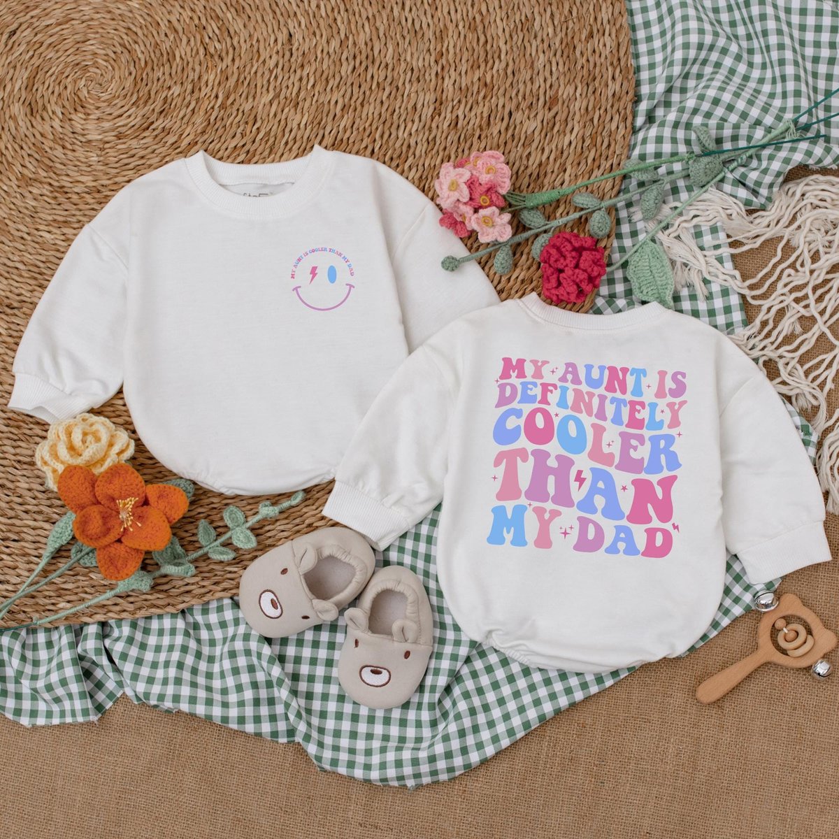 My Aunt is Definitely Cooler Than My Dad Baby Romper Auntie's Bestie Baby Bodysuit Cute Cool Aunt O 183