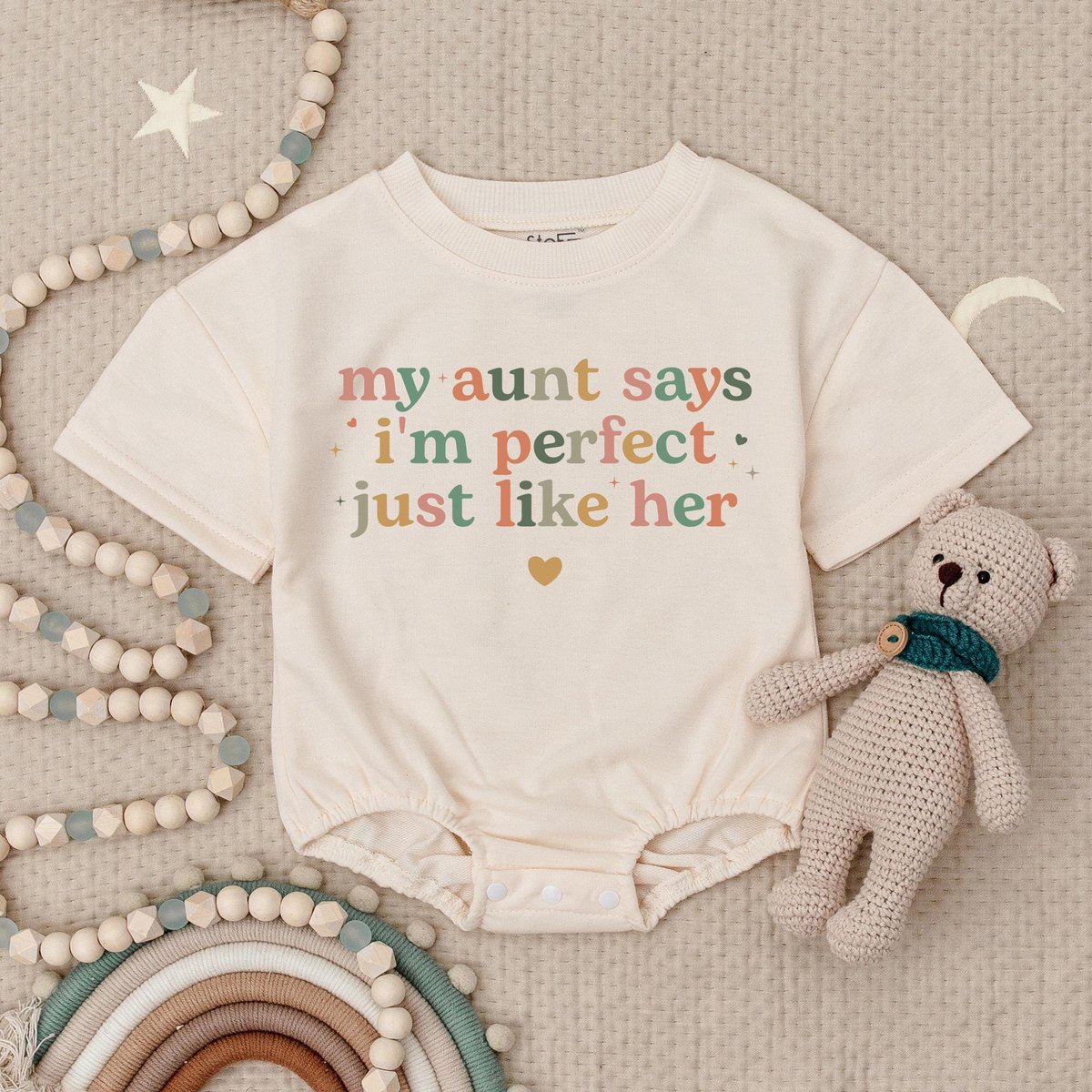My Aunt Says I'm Perfect Just Like Her Baby Romper Auntie's Bestie Baby Bodysuit Auntie's Favorit